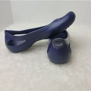 Crocs  Kadee Womens Slip on Navy Blue Casual Ballet Flats Shoes Size 7